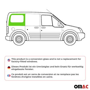Ford Transit Connect Rear Side Fixed Glass - Omac - Galaxy (Sliding Door) - '10-'13 Ford Transit Connect Rear Side Fixed Glass - Omac - Galaxy (Sliding Door) - '10-'13